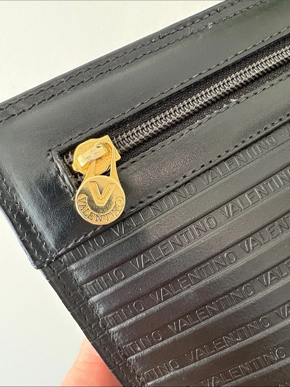 Authentic Valentino Black Embossed Clutch